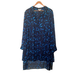 Ruff Hewn Sheer Tunic Shirt Color Blue - Size 3X